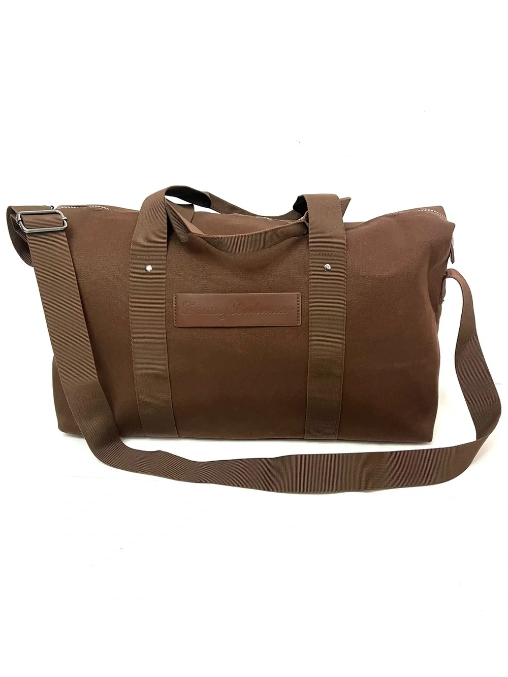 Tommy Bahama Brown Canvas Weekender Duffel Bag